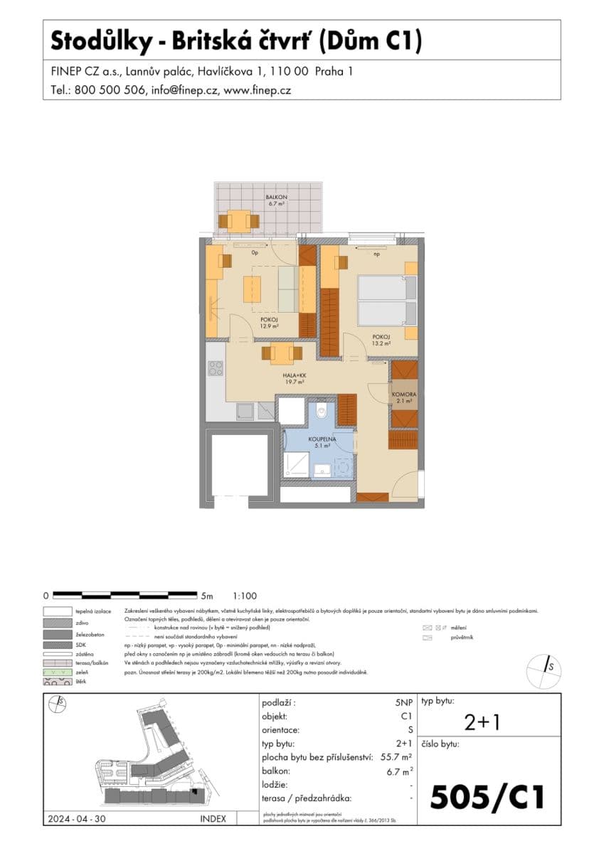 2 bedroom flat for sale, 53 m², Bessemerova, Prague, Prague 2 bedroom flat for sale, 53 m², Bessemerova, Prague, Prague