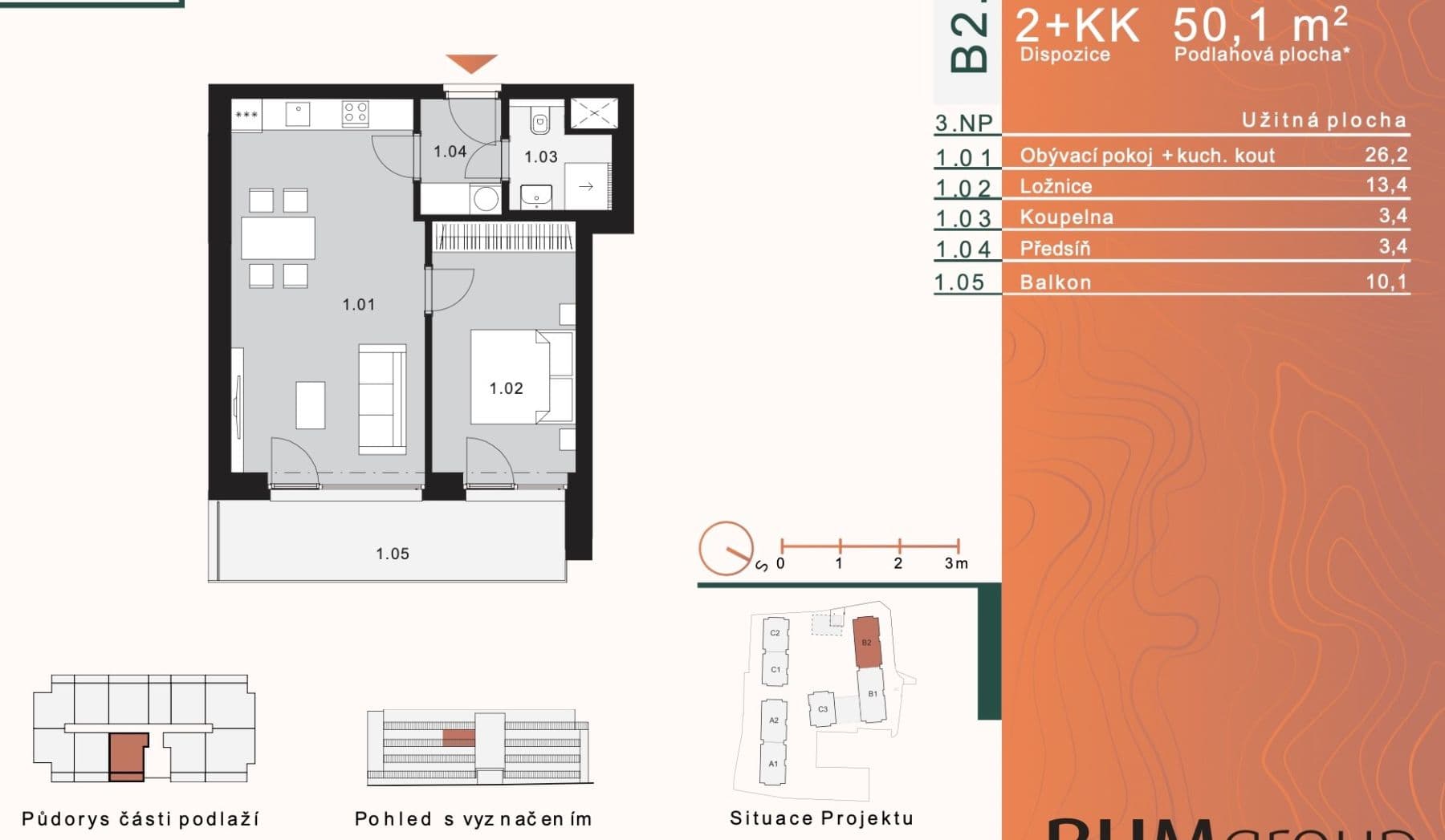 1 bedroom with open-plan kitchen flat to rent, 50 m², Ke křížku, Kladno, Středočeský Region 1 bedroom with open-plan kitchen flat to rent, 50 m², Ke křížku, Kladno, Středočeský Region