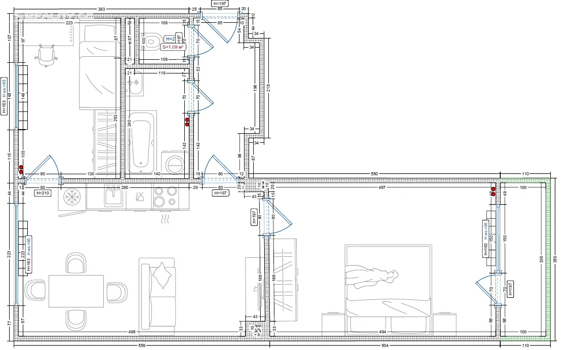 2 bedroom with open-plan kitchen flat to rent, 56 m², Riegrova, Jihlava, Vysočina Region 2 bedroom with open-plan kitchen flat to rent, 56 m², Riegrova, Jihlava, Vysočina Region