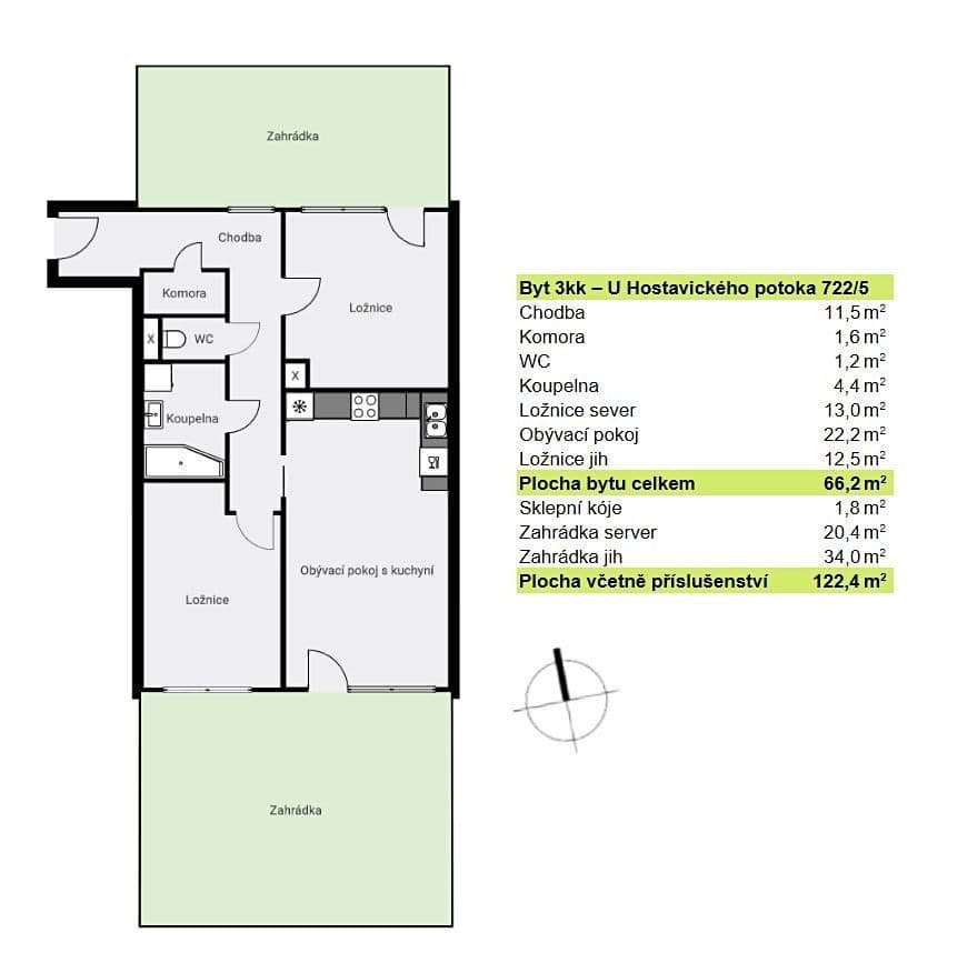2 bedroom with open-plan kitchen flat for sale, 122 m², U Hostavického potoka, Prague, Prague 2 bedroom with open-plan kitchen flat for sale, 122 m², U Hostavického potoka, Prague, Prague