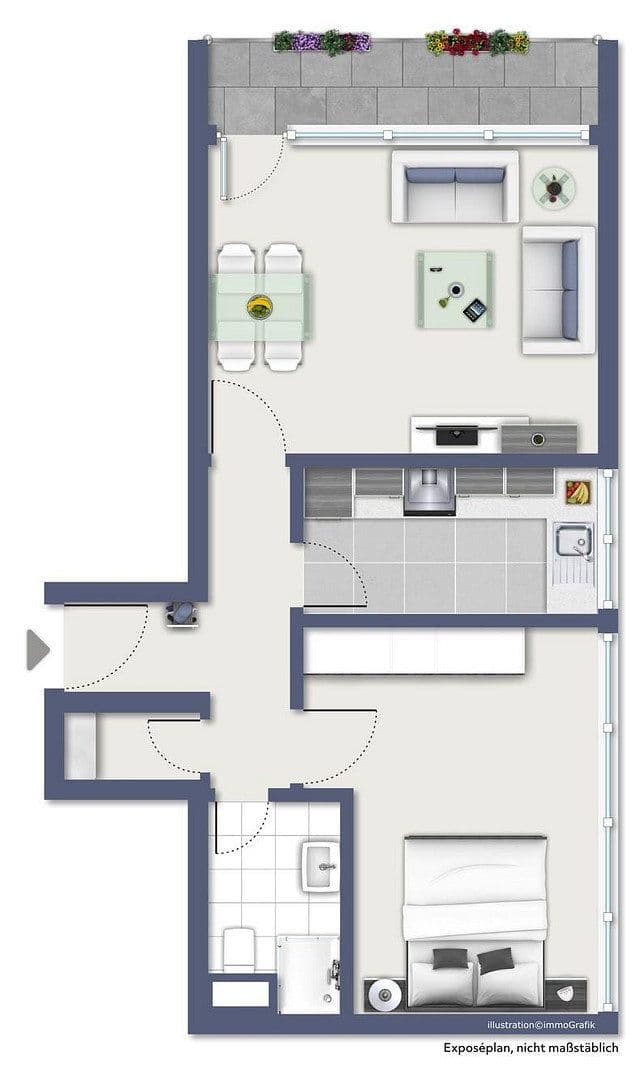 2 bedroom flat to rent, 49 m², Bansastraße 5, Neu-Isenburg, Hesse 2 bedroom flat to rent, 49 m², Bansastraße 5, Neu-Isenburg, Hesse