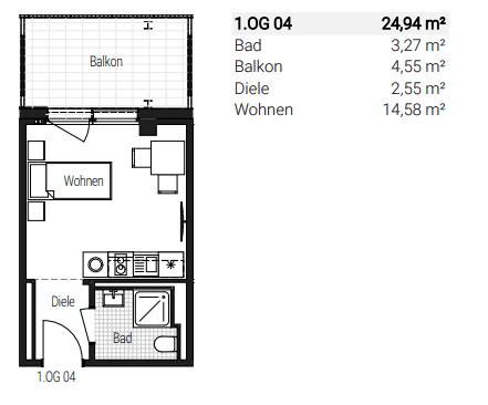 1 bedroom flat to rent, 26 m², Steinbühler Straße 4-6, Nürnberg, Bavaria 1 bedroom flat to rent, 26 m², Steinbühler Straße 4-6, Nürnberg, Bavaria