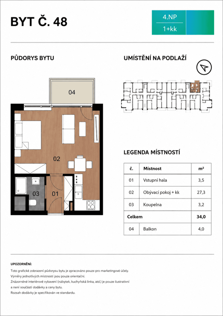 Studio flat to rent, 34 m², Americká, Kladno, Středočeský Region Studio flat to rent, 34 m², Americká, Kladno, Středočeský Region