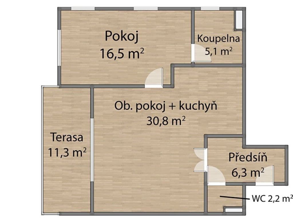1 bedroom with open-plan kitchen flat to rent, 76 m², Vánková, Prague, Prague 1 bedroom with open-plan kitchen flat to rent, 76 m², Vánková, Prague, Prague