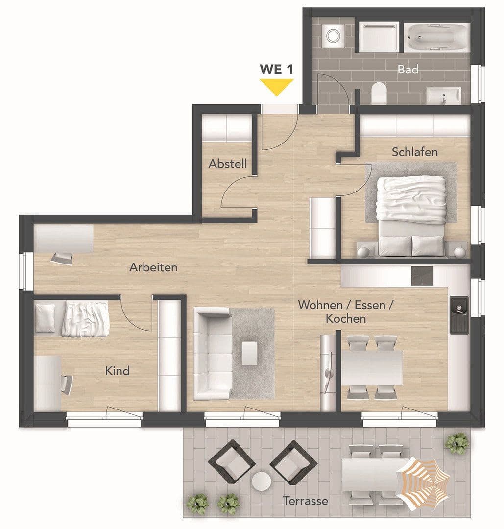 2 bedroom with open-plan kitchen flat to rent, 90 m², Ahornweg 30, Erlangen, Bavaria 2 bedroom with open-plan kitchen flat to rent, 90 m², Ahornweg 30, Erlangen, Bavaria