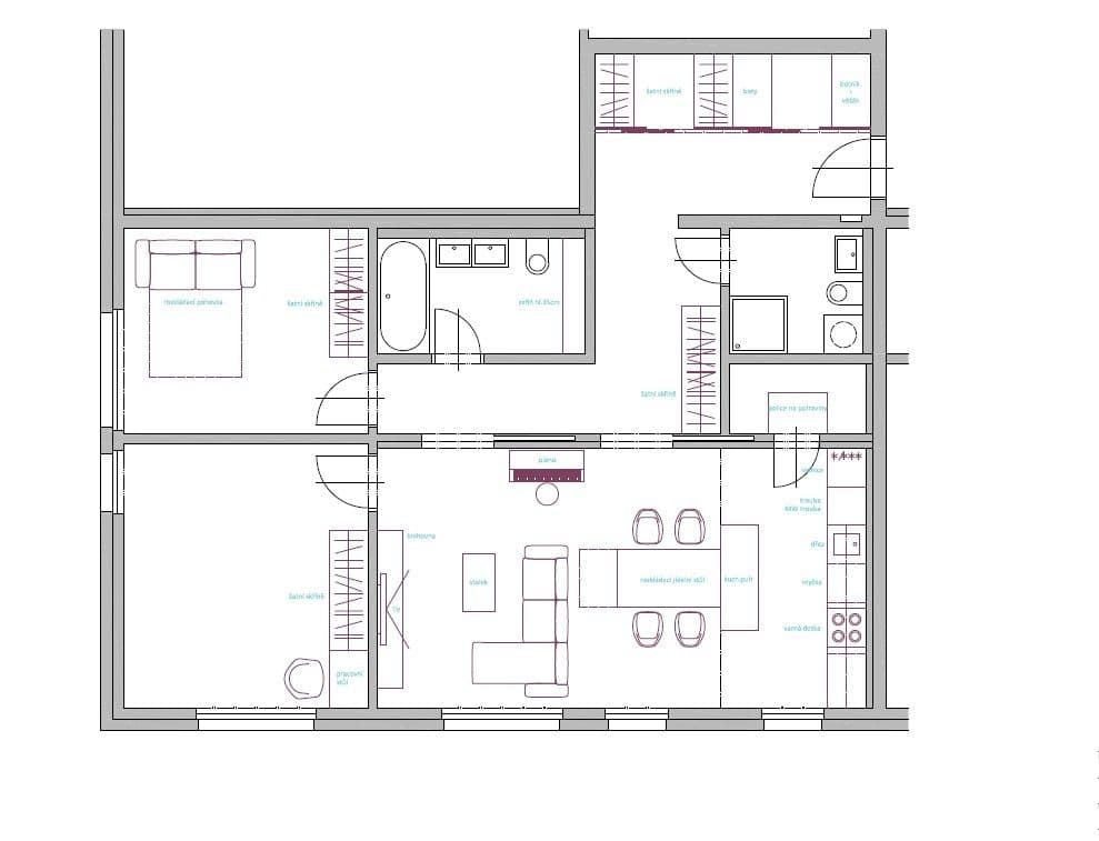 2 bedroom with open-plan kitchen flat for sale, 97 m², Nesvadbova, Prague, Prague 2 bedroom with open-plan kitchen flat for sale, 97 m², Nesvadbova, Prague, Prague