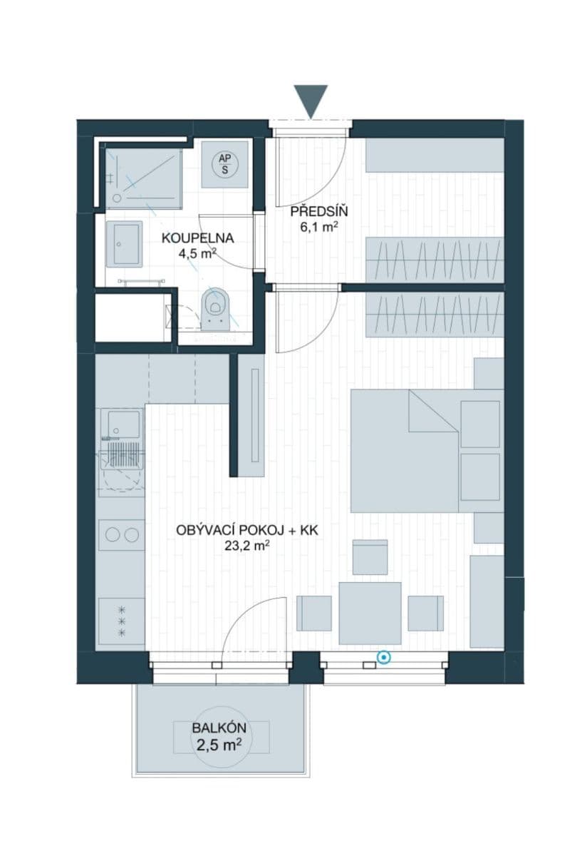 Studio flat to rent, 36 m², Waltariho, Prague, Prague Studio flat to rent, 36 m², Waltariho, Prague, Prague