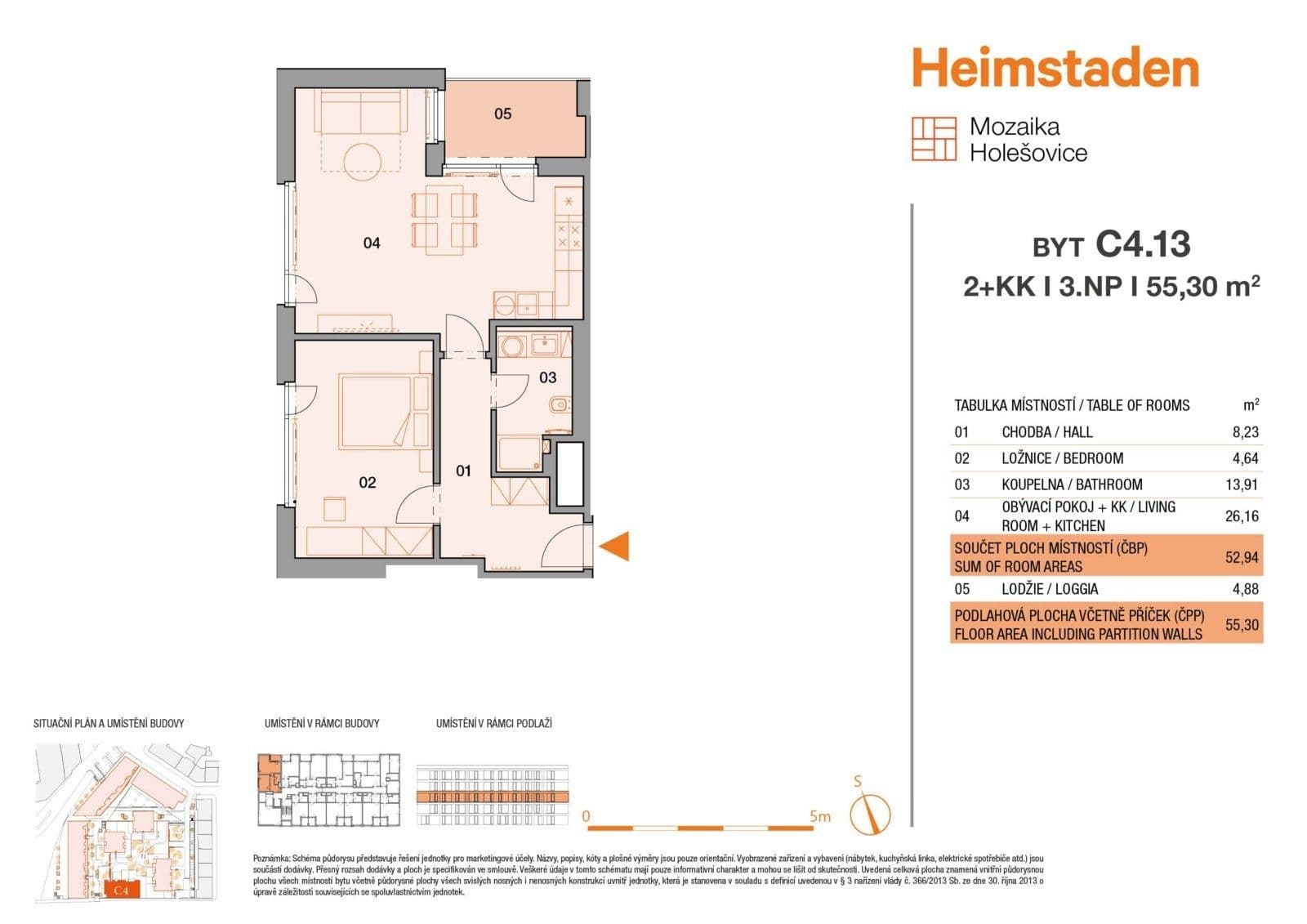 1 bedroom with open-plan kitchen flat to rent, 55 m², Vrbenského, Prague, Prague 1 bedroom with open-plan kitchen flat to rent, 55 m², Vrbenského, Prague, Prague