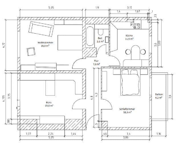 flat to rent, 85 m², Deutscherrnstraße 37, Saarbrücken, Saarland flat to rent, 85 m², Deutscherrnstraße 37, Saarbrücken, Saarland