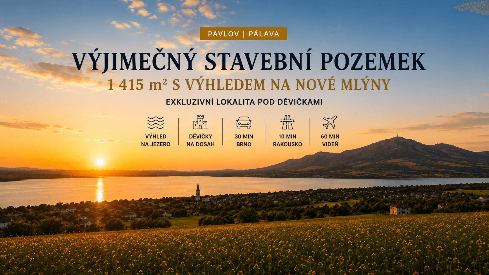 plot for sale, 1,415 m², Pavlov, Jihomoravský Region plot for sale, 1,415 m², Pavlov, Jihomoravský Region
