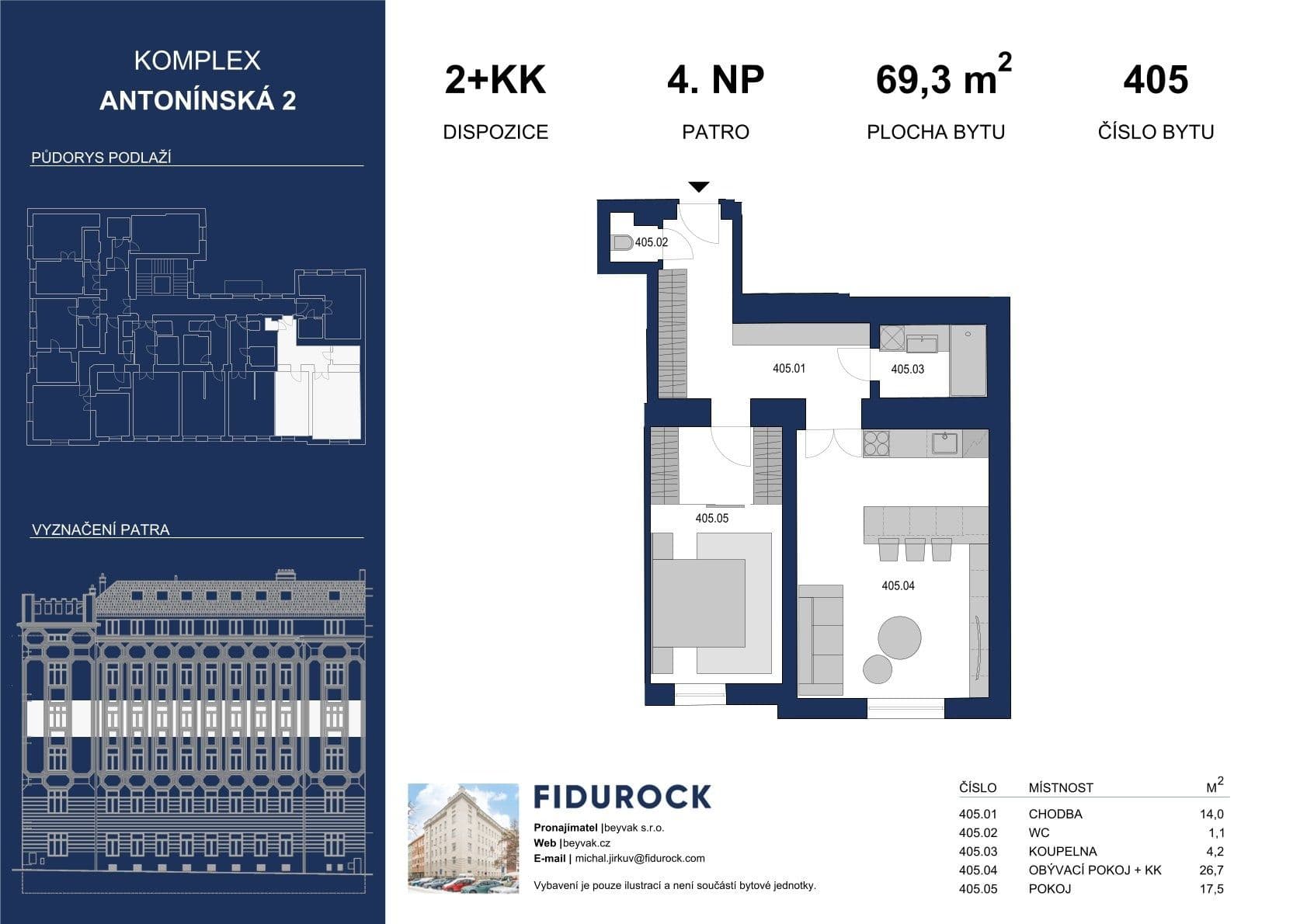 1 bedroom with open-plan kitchen flat to rent, 69 m², Antonínská, Brno, Jihomoravský Region 1 bedroom with open-plan kitchen flat to rent, 69 m², Antonínská, Brno, Jihomoravský Region