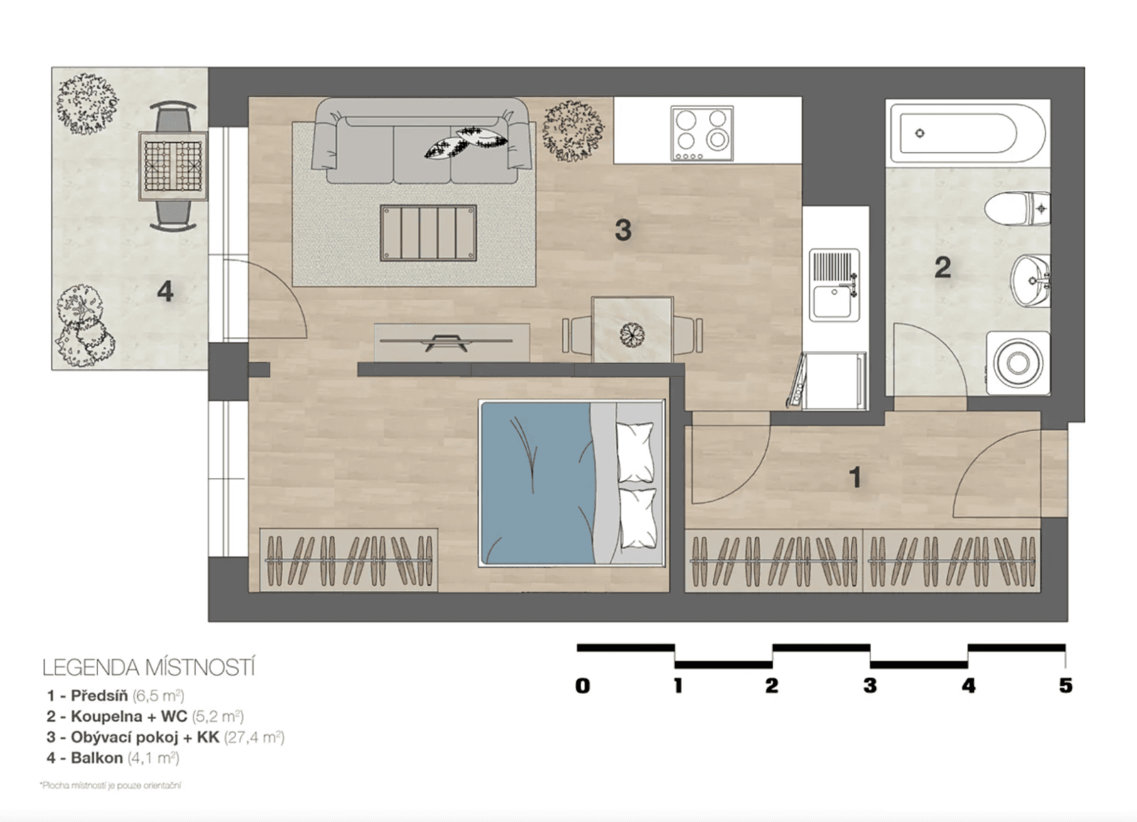 1 bedroom with open-plan kitchen flat to rent, 44 m², Honzíkova, Prague, Prague 1 bedroom with open-plan kitchen flat to rent, 44 m², Honzíkova, Prague, Prague