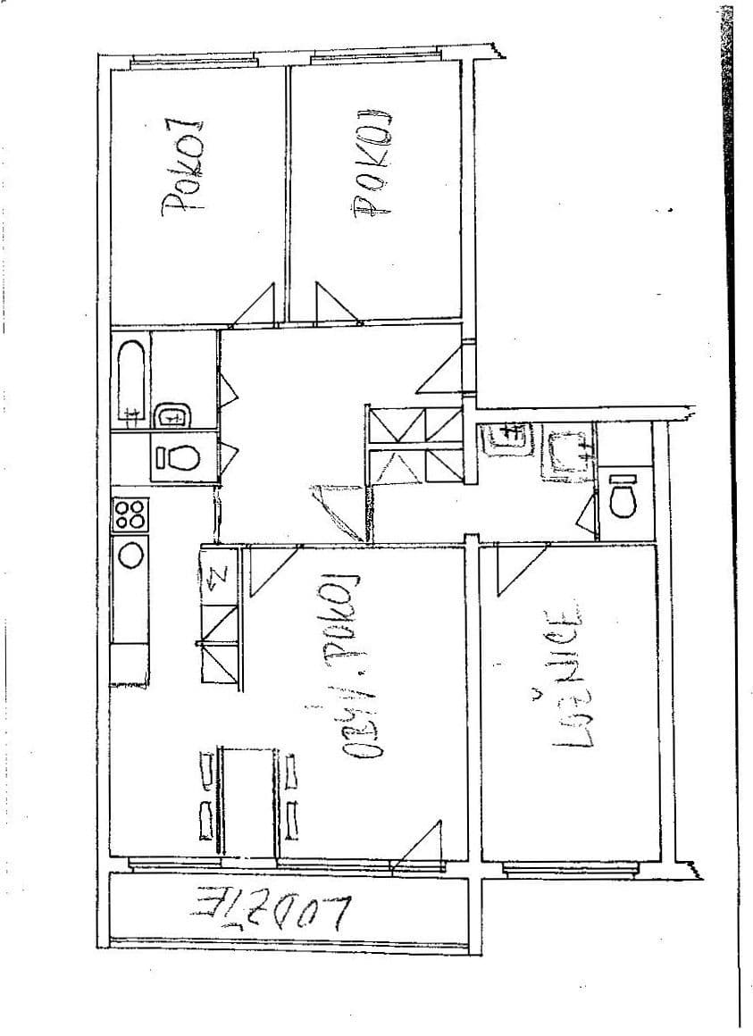 3 bedroom with open-plan kitchen flat to rent, 104 m², Anderleho, Prague, Prague 3 bedroom with open-plan kitchen flat to rent, 104 m², Anderleho, Prague, Prague