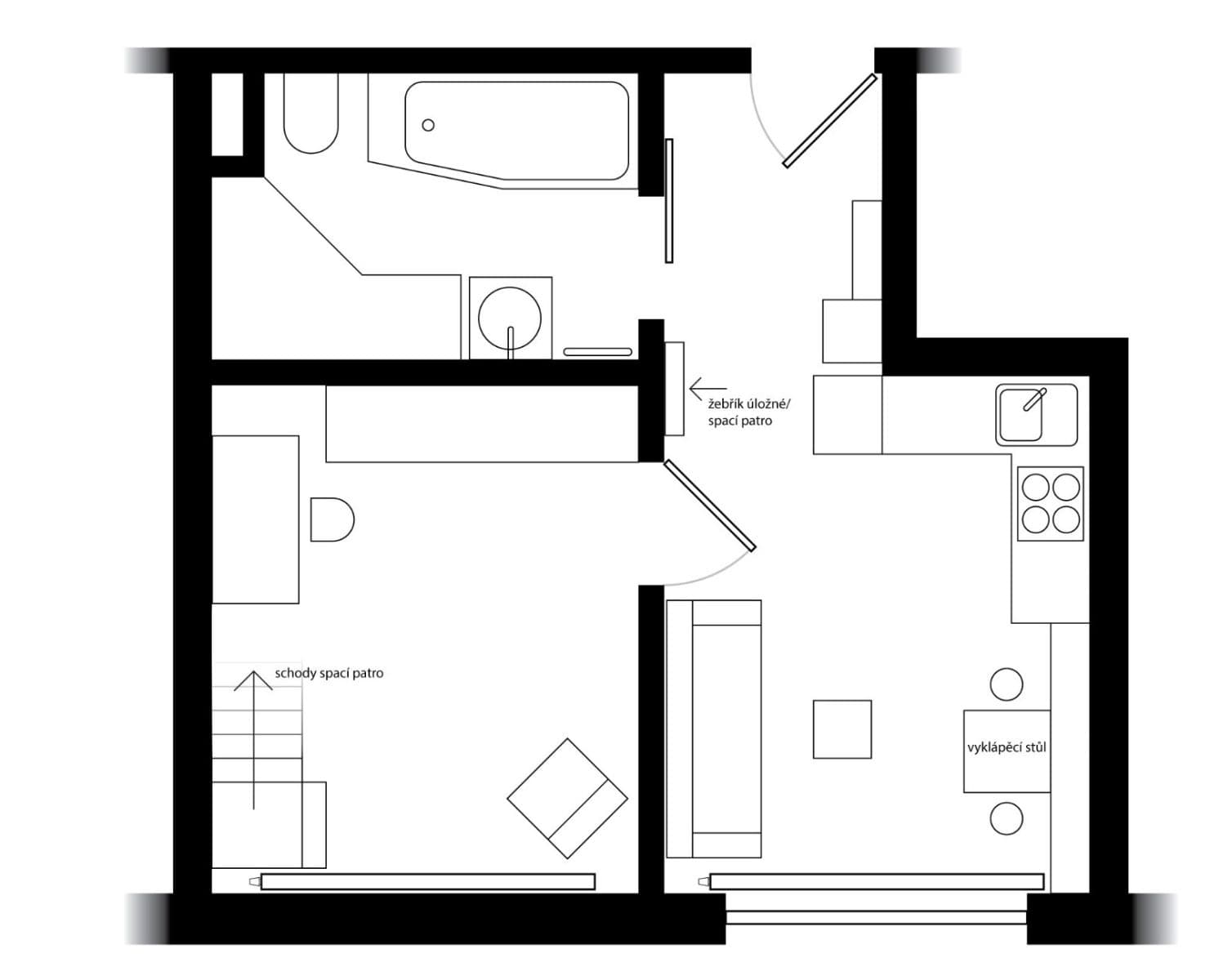 1 bedroom with open-plan kitchen flat to rent, 41 m², Rakovecká, Brno, Jihomoravský Region 1 bedroom with open-plan kitchen flat to rent, 41 m², Rakovecká, Brno, Jihomoravský Region