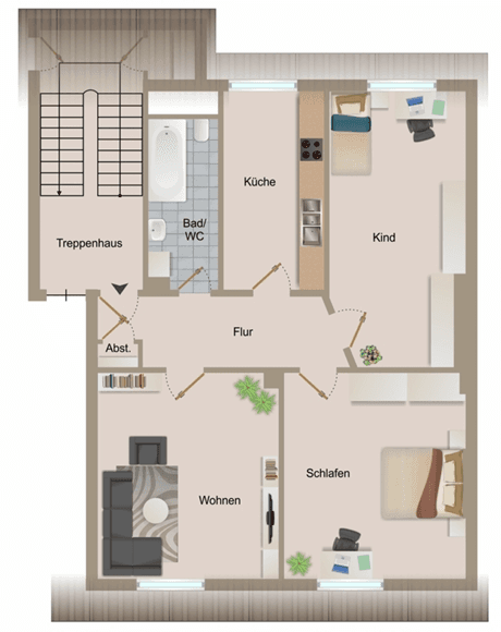 3 bedroom flat to rent, 69 m², Neustraße, Herne, North Rhine-Westphalia 3 bedroom flat to rent, 69 m², Neustraße, Herne, North Rhine-Westphalia