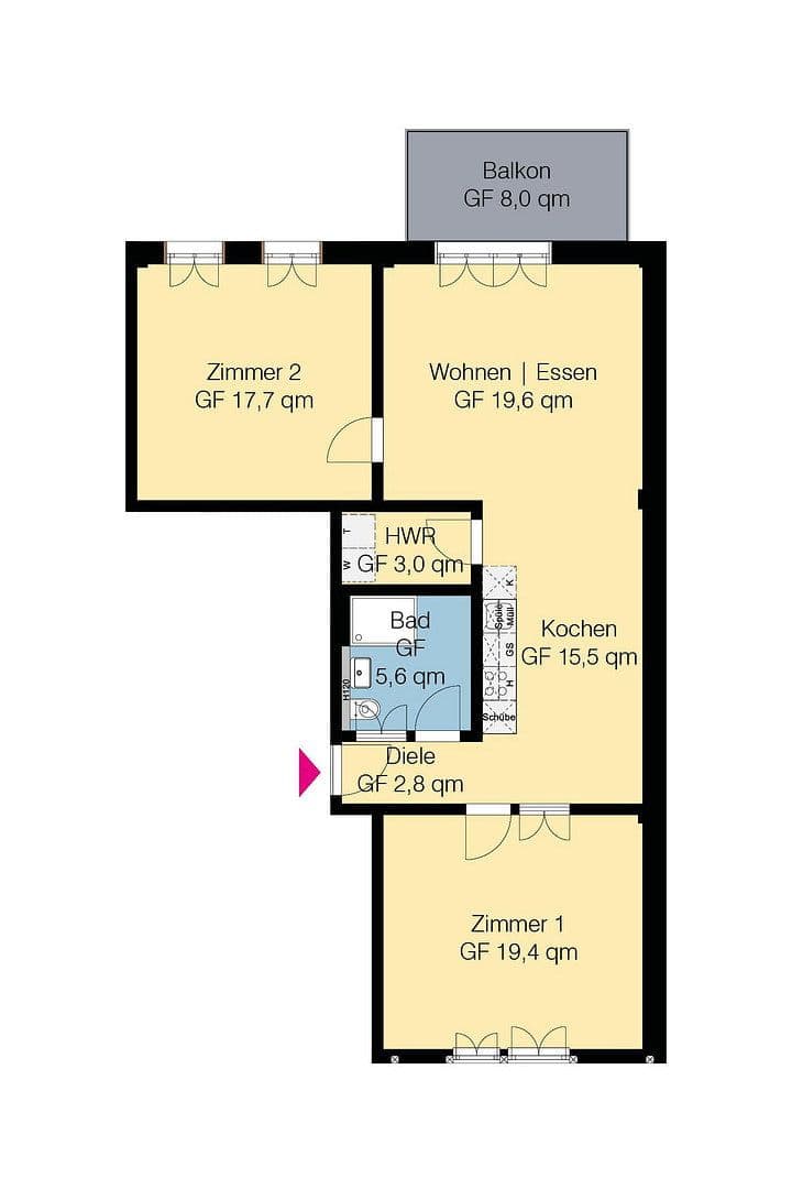 3 bedroom flat to rent, 88 m², Am Küsterberg 6B, Wolfsburg Ehmen, Lower Saxony 3 bedroom flat to rent, 88 m², Am Küsterberg 6B, Wolfsburg Ehmen, Lower Saxony
