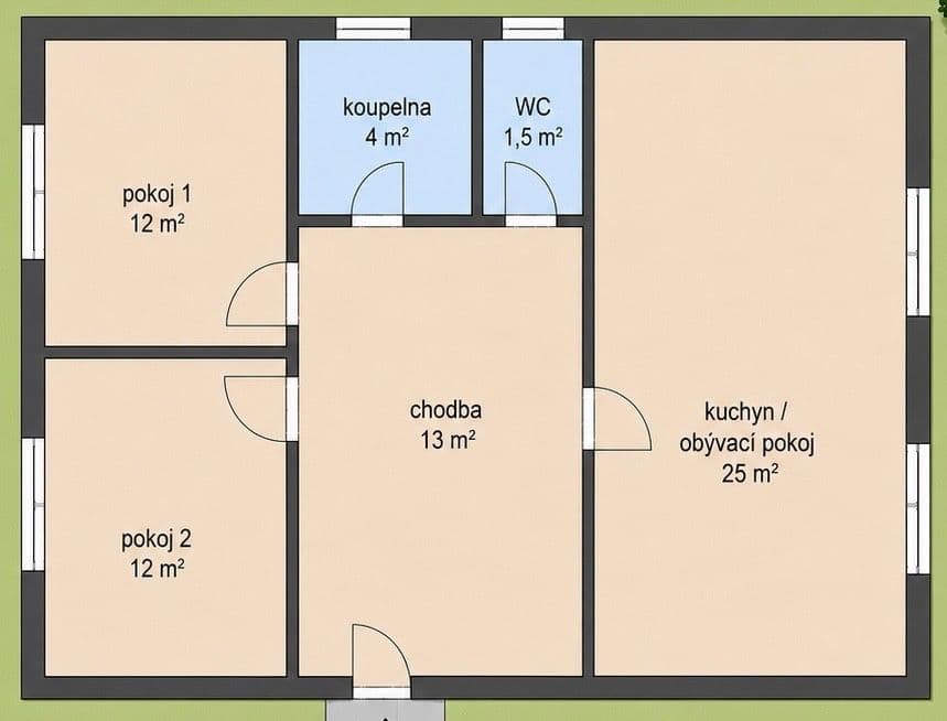 2 bedroom with open-plan kitchen flat for sale, 68 m², Jetelová, Prague, Prague 2 bedroom with open-plan kitchen flat for sale, 68 m², Jetelová, Prague, Prague