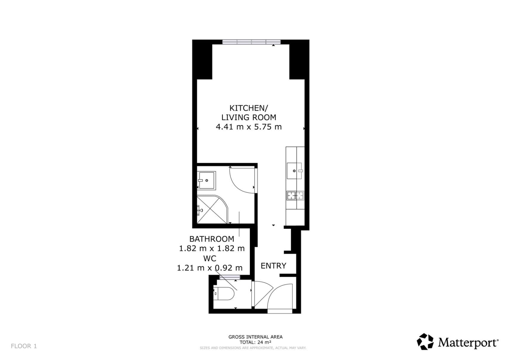 Studio flat to rent, 22 m², Křižíkova, Prague, Prague Studio flat to rent, 22 m², Křižíkova, Prague, Prague