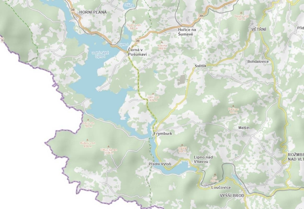 plot for sale, 497 m², Frymburk, Jihočeský Region plot for sale, 497 m², Frymburk, Jihočeský Region
