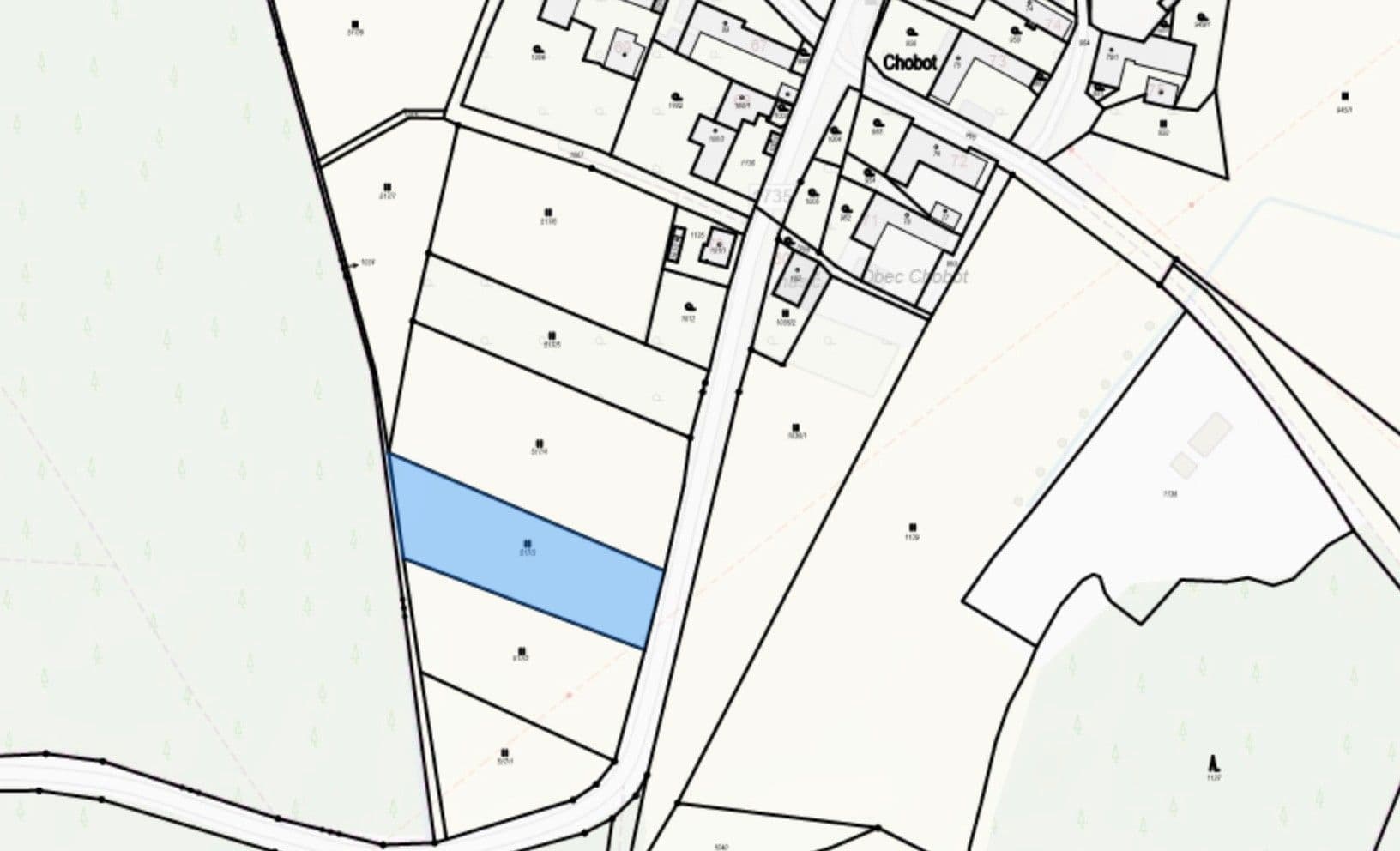plot for sale, 2,104 m², Chobot, Jihočeský Region plot for sale, 2,104 m², Chobot, Jihočeský Region