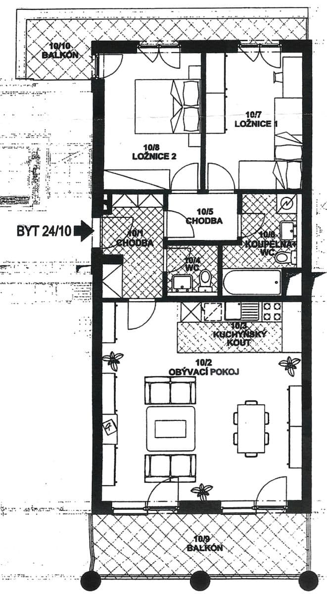 2 bedroom with open-plan kitchen flat for sale, 94 m², Paťanka, Prague, Prague 2 bedroom with open-plan kitchen flat for sale, 94 m², Paťanka, Prague, Prague