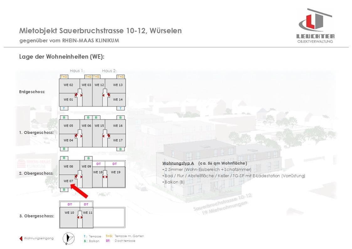2 bedroom flat to rent, 56 m², Sauerbruchstraße 10-12, Würselen, North Rhine-Westphalia 2 bedroom flat to rent, 56 m², Sauerbruchstraße 10-12, Würselen, North Rhine-Westphalia