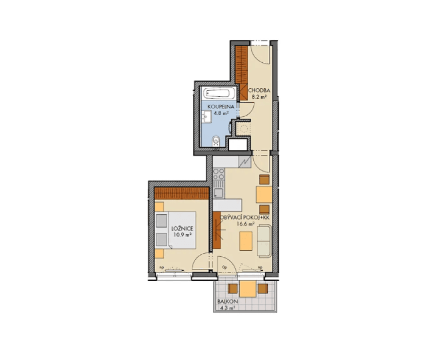 1 bedroom with open-plan kitchen flat for sale, 43 m², Honzíkova, Prague, Prague 1 bedroom with open-plan kitchen flat for sale, 43 m², Honzíkova, Prague, Prague