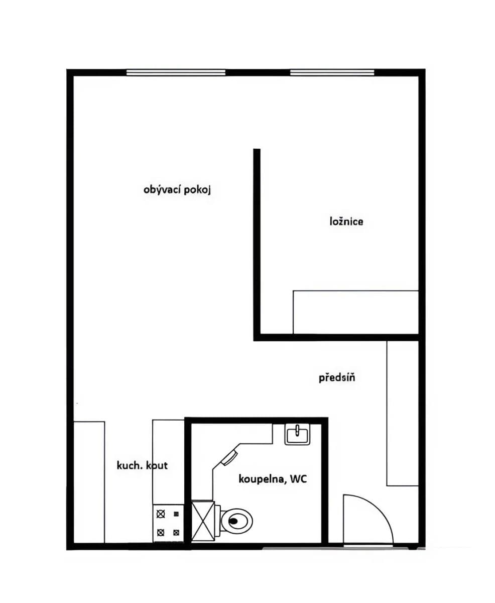 1 bedroom with open-plan kitchen flat for sale, 42 m², Doubravická, Prague, Prague 1 bedroom with open-plan kitchen flat for sale, 42 m², Doubravická, Prague, Prague