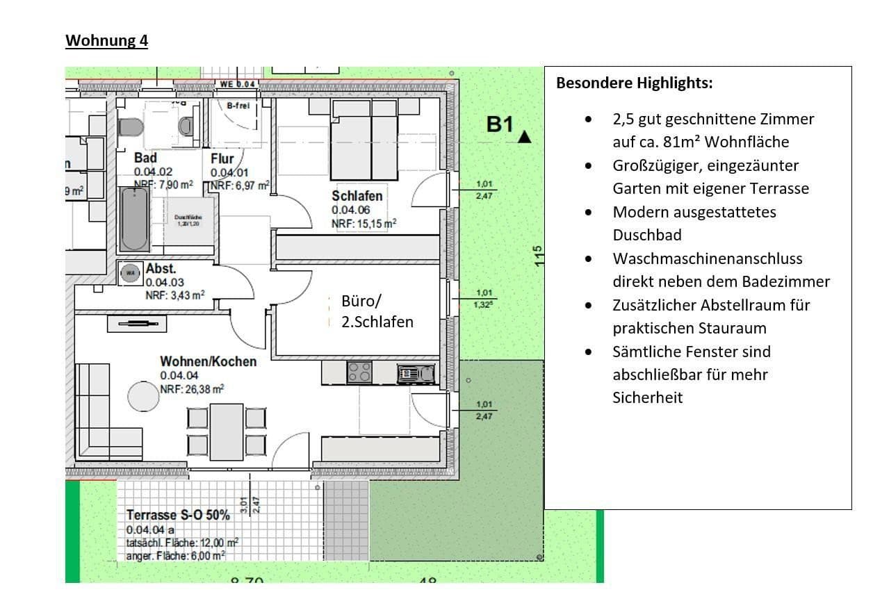 4 bedroom flat to rent, 112 m², Segeberger Str. 57, Neumünster, Schleswig-Holstein 4 bedroom flat to rent, 112 m², Segeberger Str. 57, Neumünster, Schleswig-Holstein