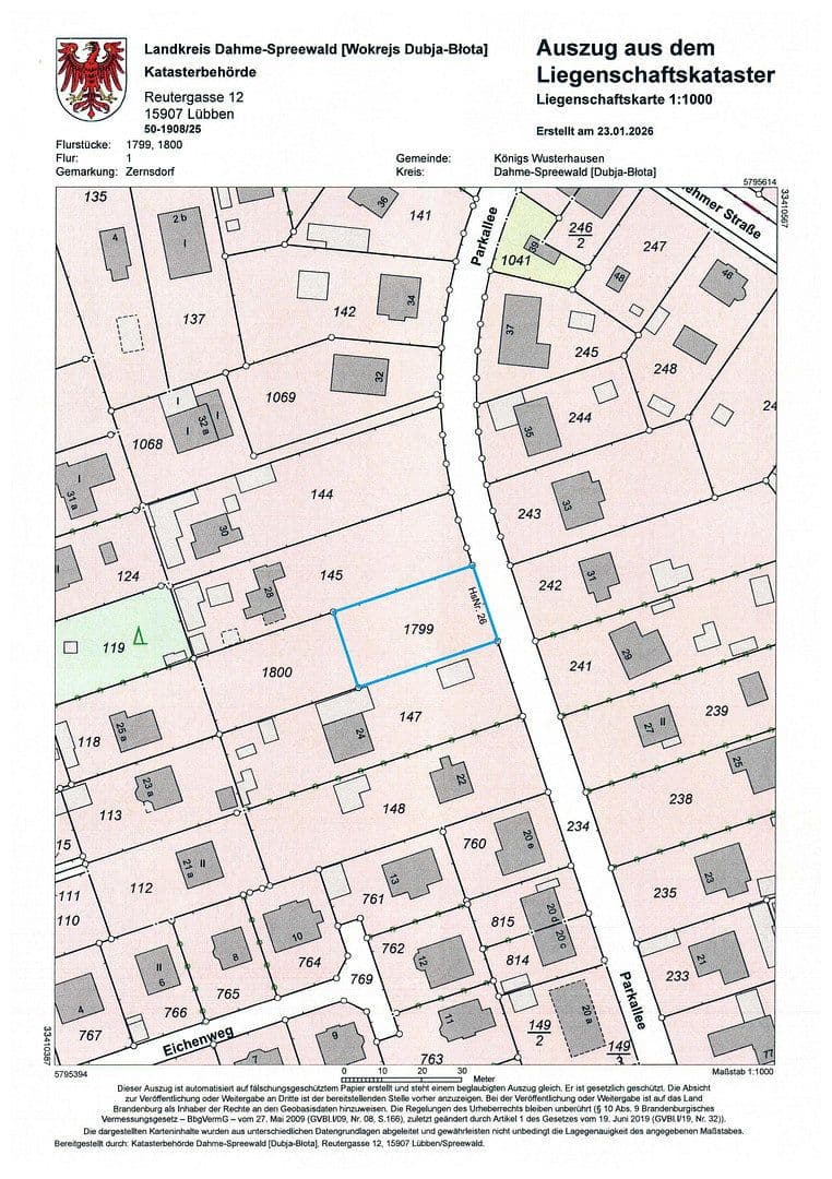 plot for sale, 736 m², Parkallee 26, Königs Wusterhausen, Brandenburg plot for sale, 736 m², Parkallee 26, Königs Wusterhausen, Brandenburg