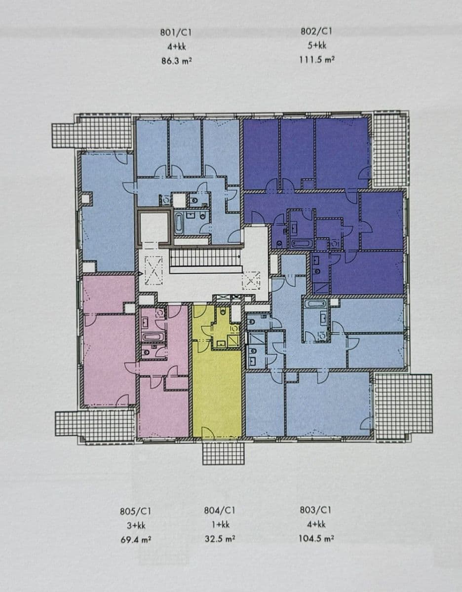 2 bedroom with open-plan kitchen flat for sale, 82 m², Bessemerova, Prague, Prague 2 bedroom with open-plan kitchen flat for sale, 82 m², Bessemerova, Prague, Prague