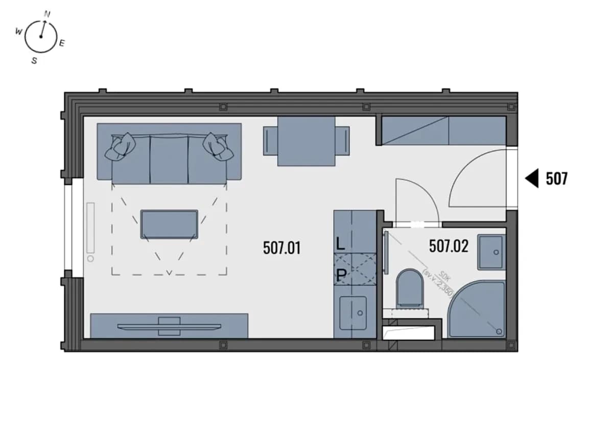 Studio flat to rent, 18 m², Kubánské náměstí, Prague, Prague Studio flat to rent, 18 m², Kubánské náměstí, Prague, Prague