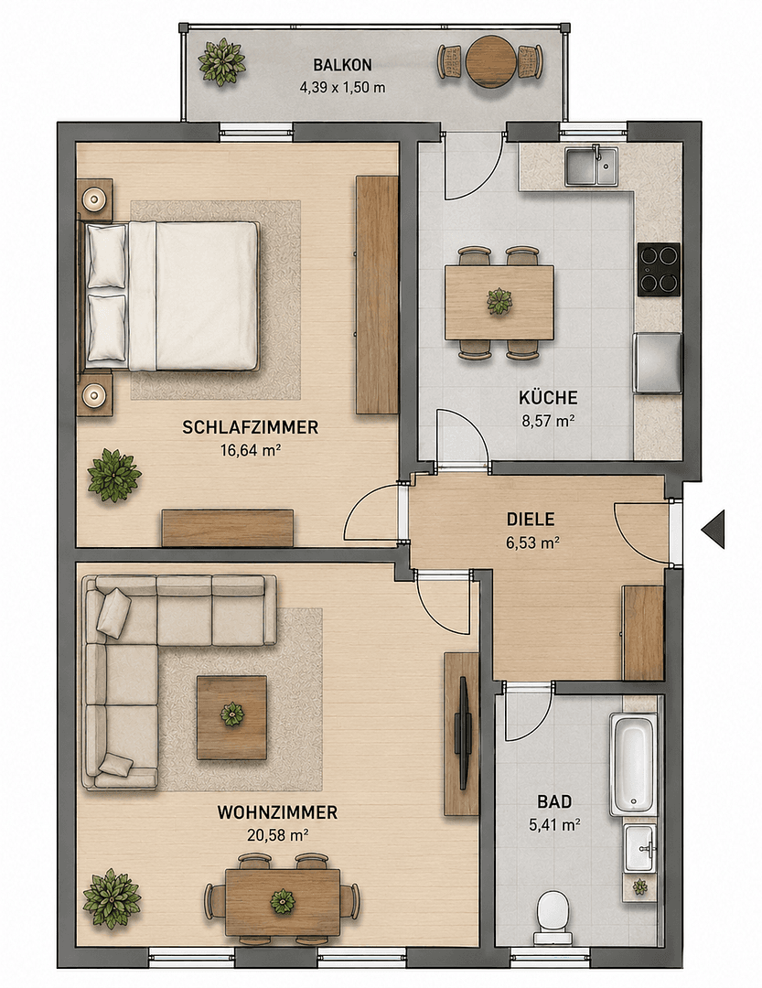 2 bedroom flat to rent, 59 m², Waldecker Str. 9, Duisburg, North Rhine-Westphalia 2 bedroom flat to rent, 59 m², Waldecker Str. 9, Duisburg, North Rhine-Westphalia
