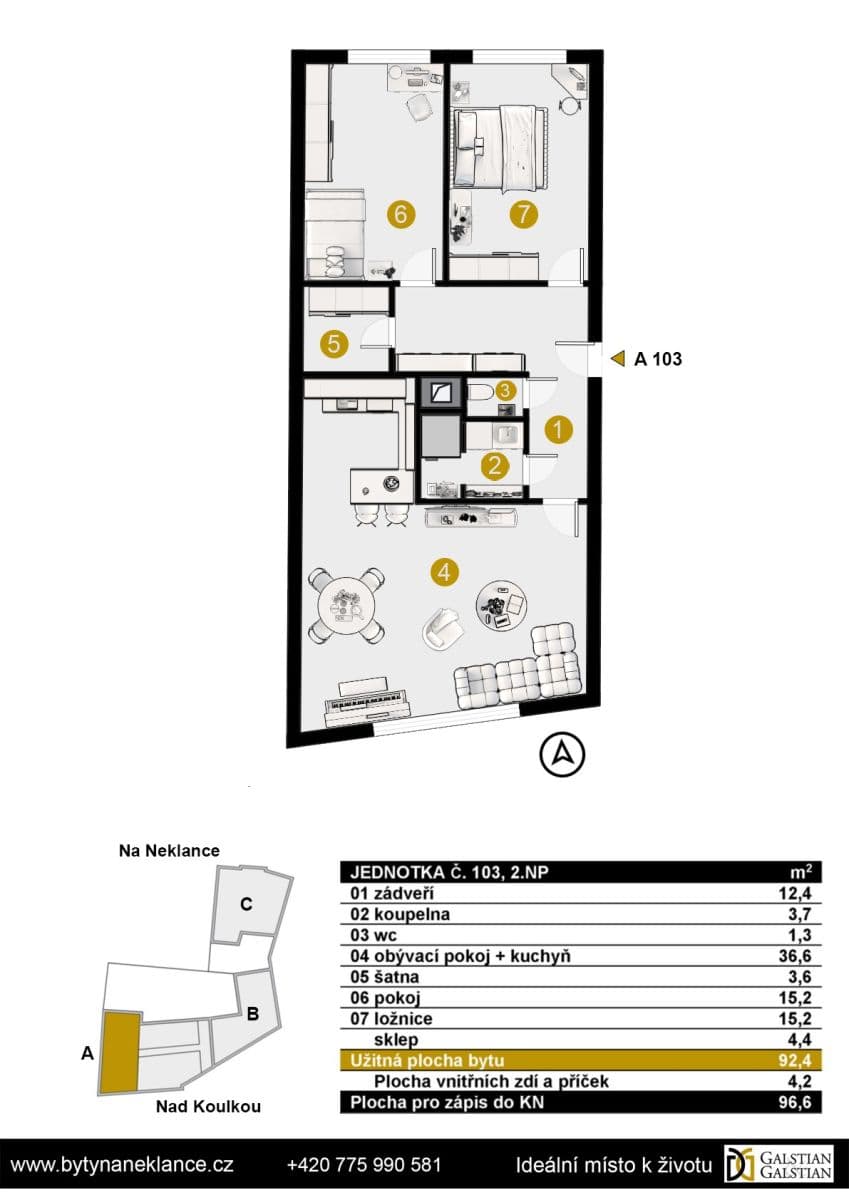 2 bedroom with open-plan kitchen flat for sale, 97 m², Nad Koulkou, Prague, Prague 2 bedroom with open-plan kitchen flat for sale, 97 m², Nad Koulkou, Prague, Prague