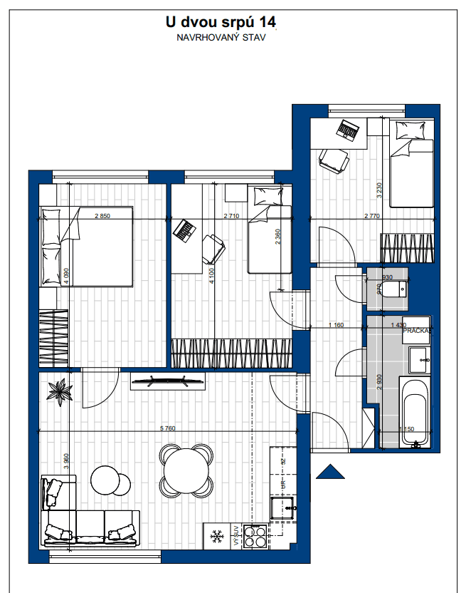 3 bedroom with open-plan kitchen flat for sale, 64 m², U Dvou srpů, Prague, Prague 3 bedroom with open-plan kitchen flat for sale, 64 m², U Dvou srpů, Prague, Prague