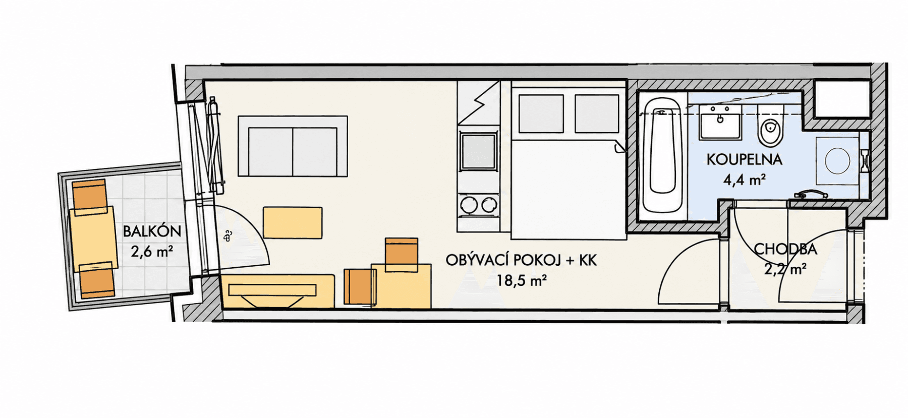 Studio flat for sale, 29 m², Vítové, Prague, Prague Studio flat for sale, 29 m², Vítové, Prague, Prague
