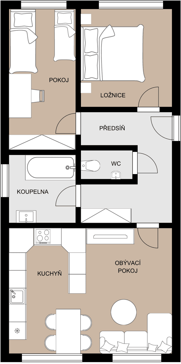 2 bedroom with open-plan kitchen flat for sale, 67 m², Ctěnická, Prague, Prague 2 bedroom with open-plan kitchen flat for sale, 67 m², Ctěnická, Prague, Prague