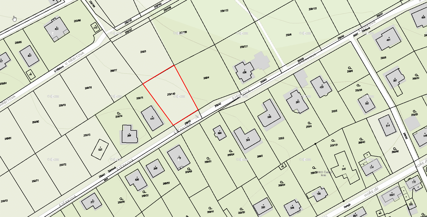 plot for sale, 1,018 m², Štěrková, Kosoř, Středočeský Region plot for sale, 1,018 m², Štěrková, Kosoř, Středočeský Region