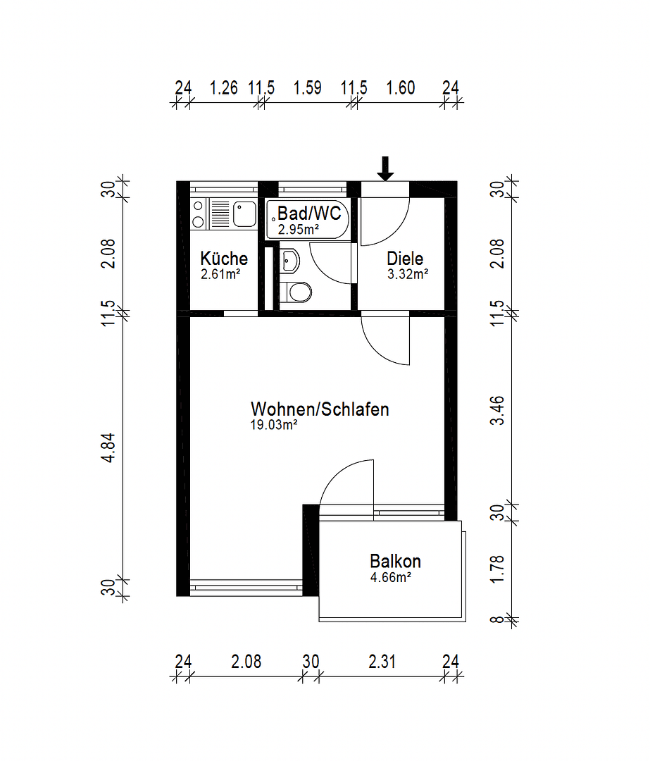 1 bedroom flat for sale, 31 m², Max-Planck-Str. 13, Neufahrn, Bavaria 1 bedroom flat for sale, 31 m², Max-Planck-Str. 13, Neufahrn, Bavaria