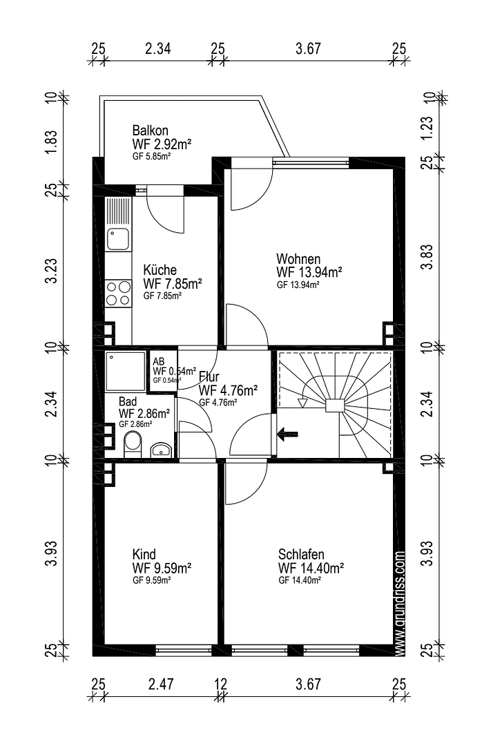 3 bedroom flat to rent, 56 m², Vorkampsweg 92, Bremen, Bremen 3 bedroom flat to rent, 56 m², Vorkampsweg 92, Bremen, Bremen