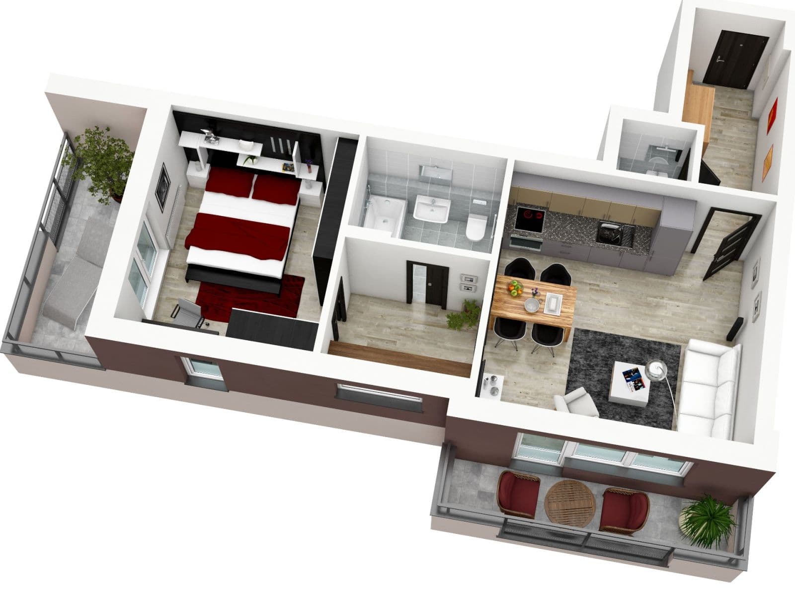 1 bedroom with open-plan kitchen flat to rent, 48 m², Kadečkové, Prague, Prague 1 bedroom with open-plan kitchen flat to rent, 48 m², Kadečkové, Prague, Prague