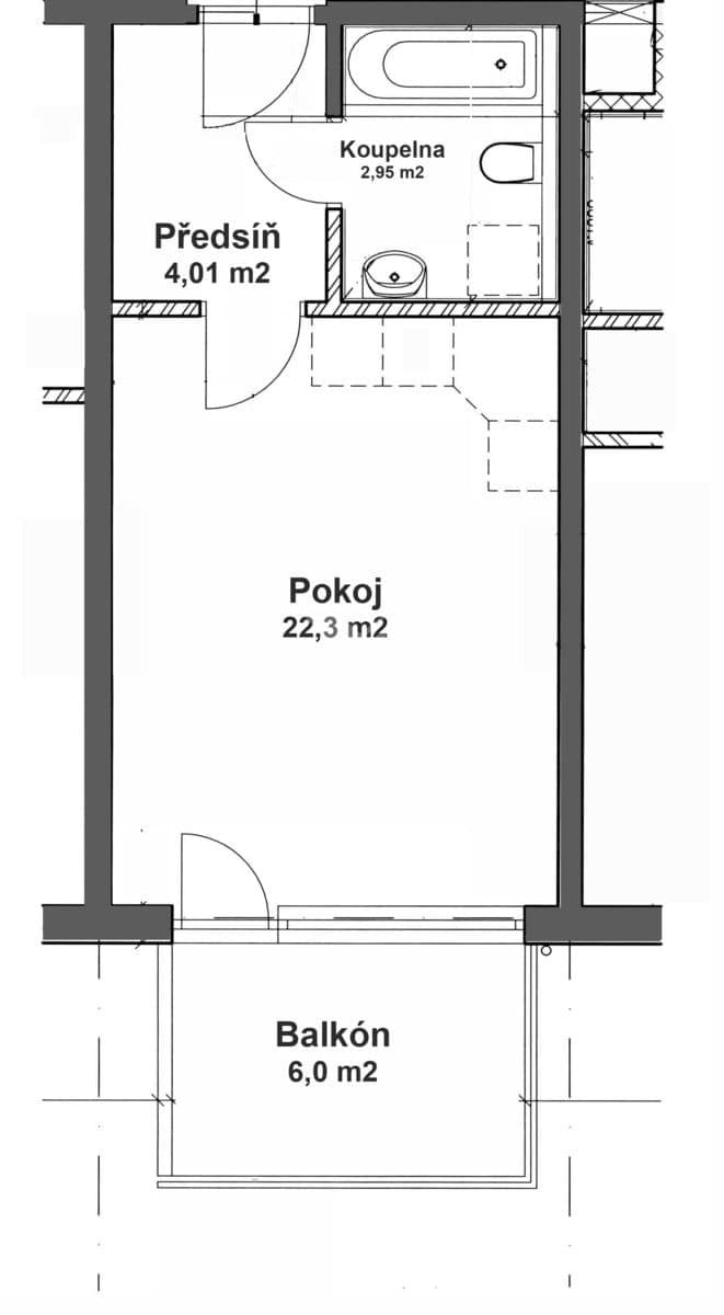 Studio flat to rent, 28 m², Pod Kavalírkou, Prague, Prague Studio flat to rent, 28 m², Pod Kavalírkou, Prague, Prague