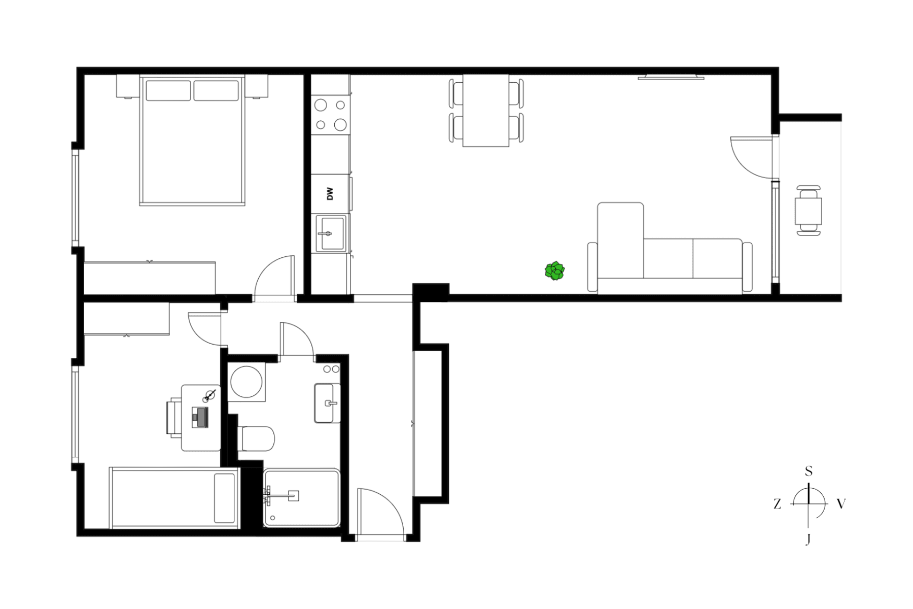 2 bedroom with open-plan kitchen flat for sale, 56 m², Donatellova, Prague, Prague 2 bedroom with open-plan kitchen flat for sale, 56 m², Donatellova, Prague, Prague