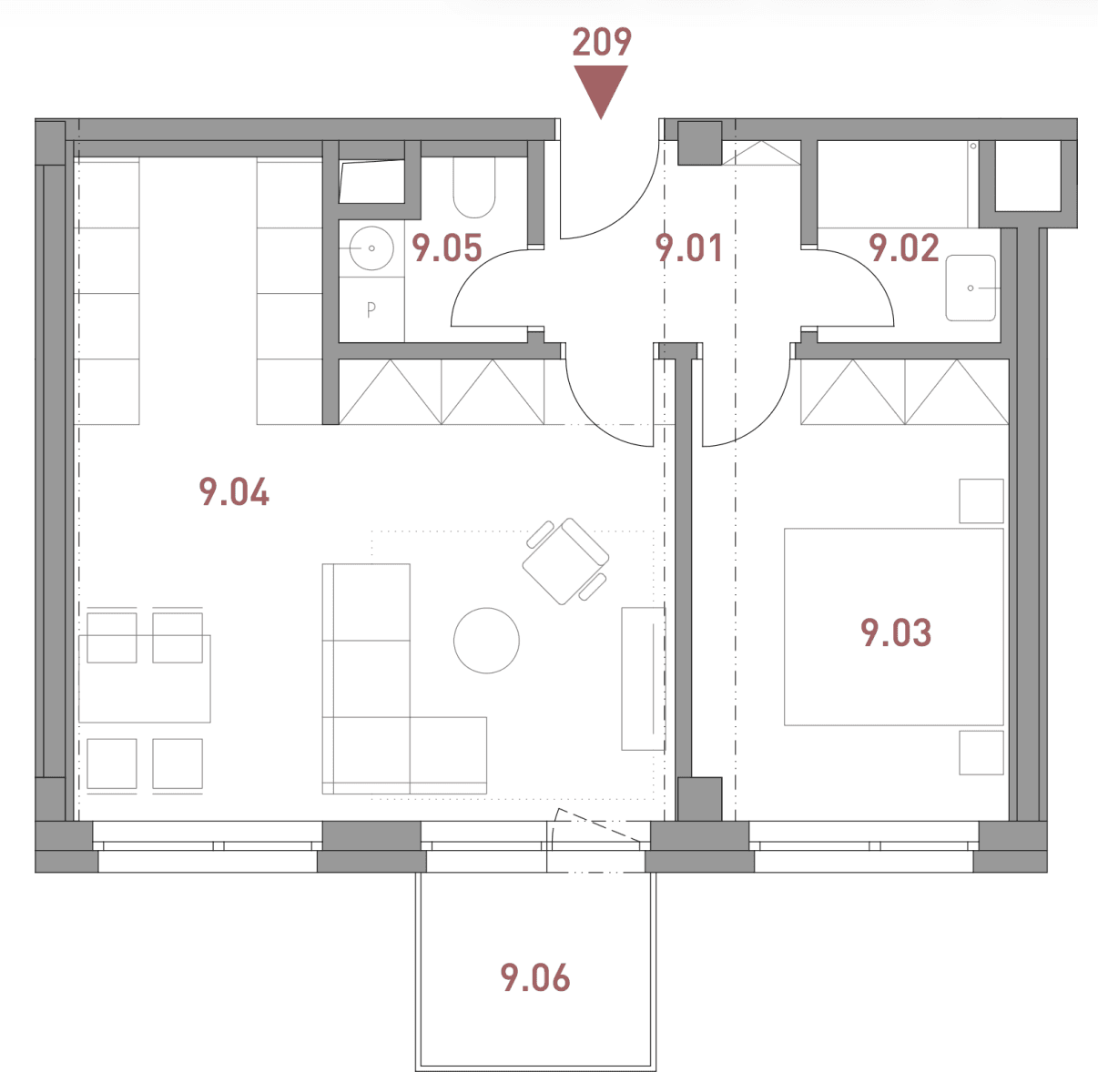 1 bedroom with open-plan kitchen flat to rent, 52 m², Limuzská, Prague, Prague 1 bedroom with open-plan kitchen flat to rent, 52 m², Limuzská, Prague, Prague