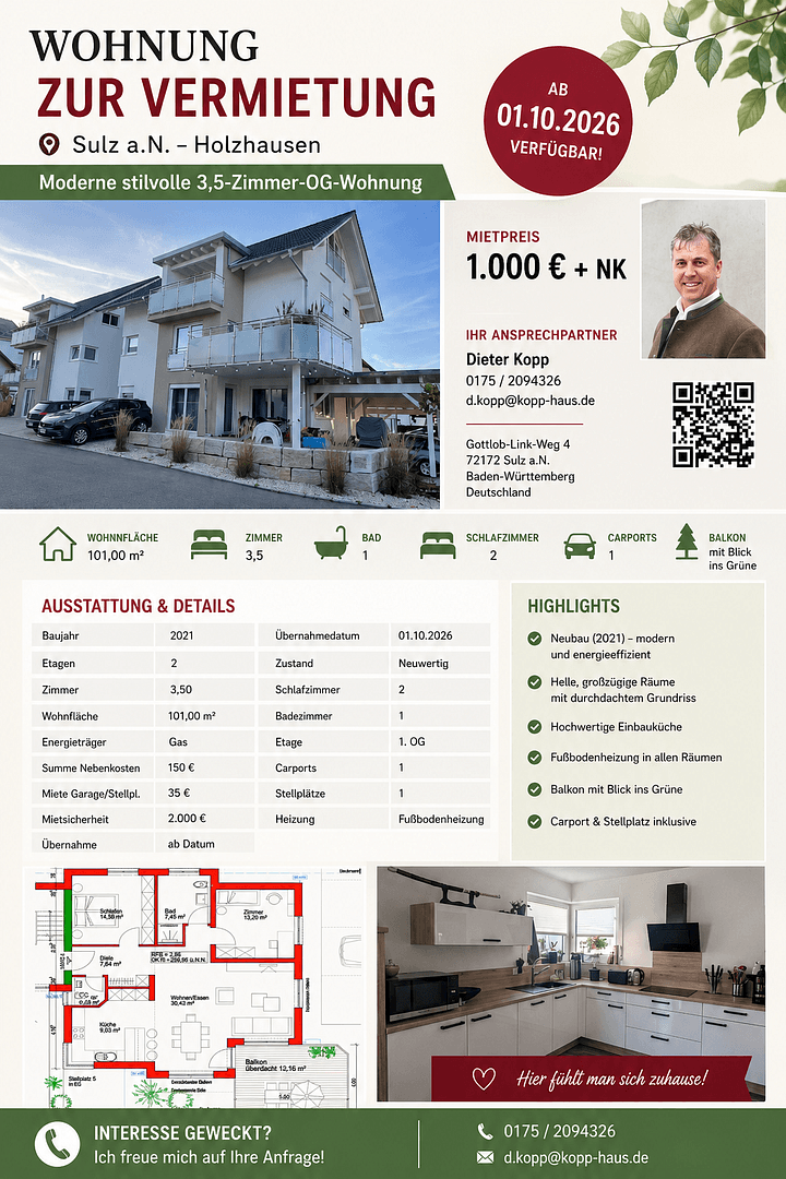 2 bedroom with open-plan kitchen flat to rent, 101 m², Gottlob-Link-Weg 4, Sulz am Neckar, Baden-Württemberg 2 bedroom with open-plan kitchen flat to rent, 101 m², Gottlob-Link-Weg 4, Sulz am Neckar, Baden-Württemberg