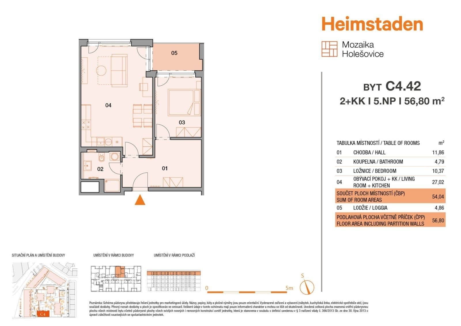 1 bedroom with open-plan kitchen flat to rent, 56 m², Vrbenského, Prague, Prague 1 bedroom with open-plan kitchen flat to rent, 56 m², Vrbenského, Prague, Prague