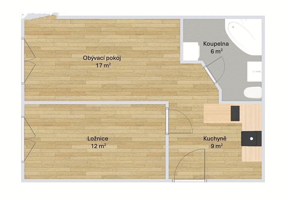 1 bedroom with open-plan kitchen flat to rent, 44 m², Podolská, Prague, Prague 1 bedroom with open-plan kitchen flat to rent, 44 m², Podolská, Prague, Prague