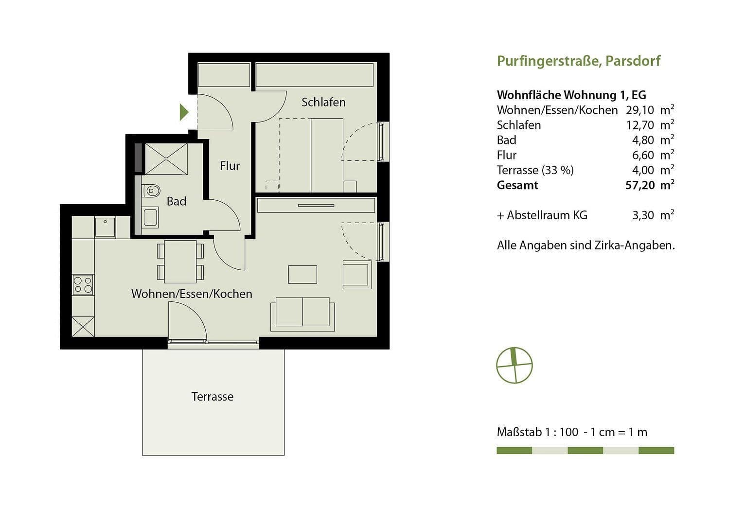 2 bedroom flat for sale, 58 m², Parsdorf, Bavaria 2 bedroom flat for sale, 58 m², Parsdorf, Bavaria