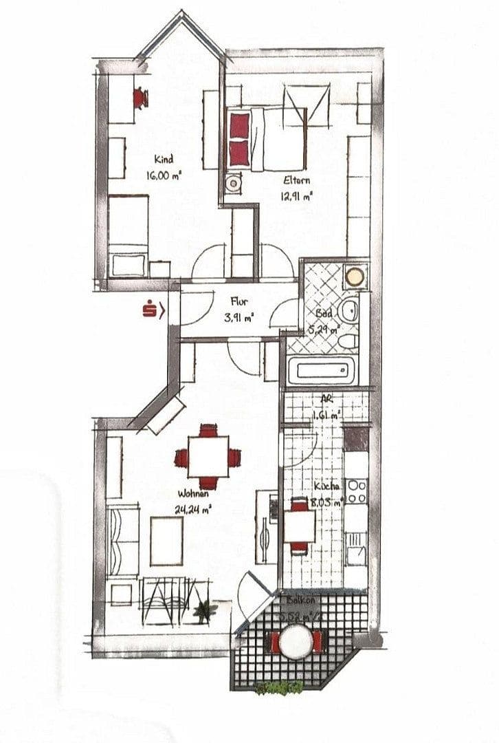 3 bedroom flat to rent, 75 m², Veilchenweg 3, Wildau, Brandenburg 3 bedroom flat to rent, 75 m², Veilchenweg 3, Wildau, Brandenburg