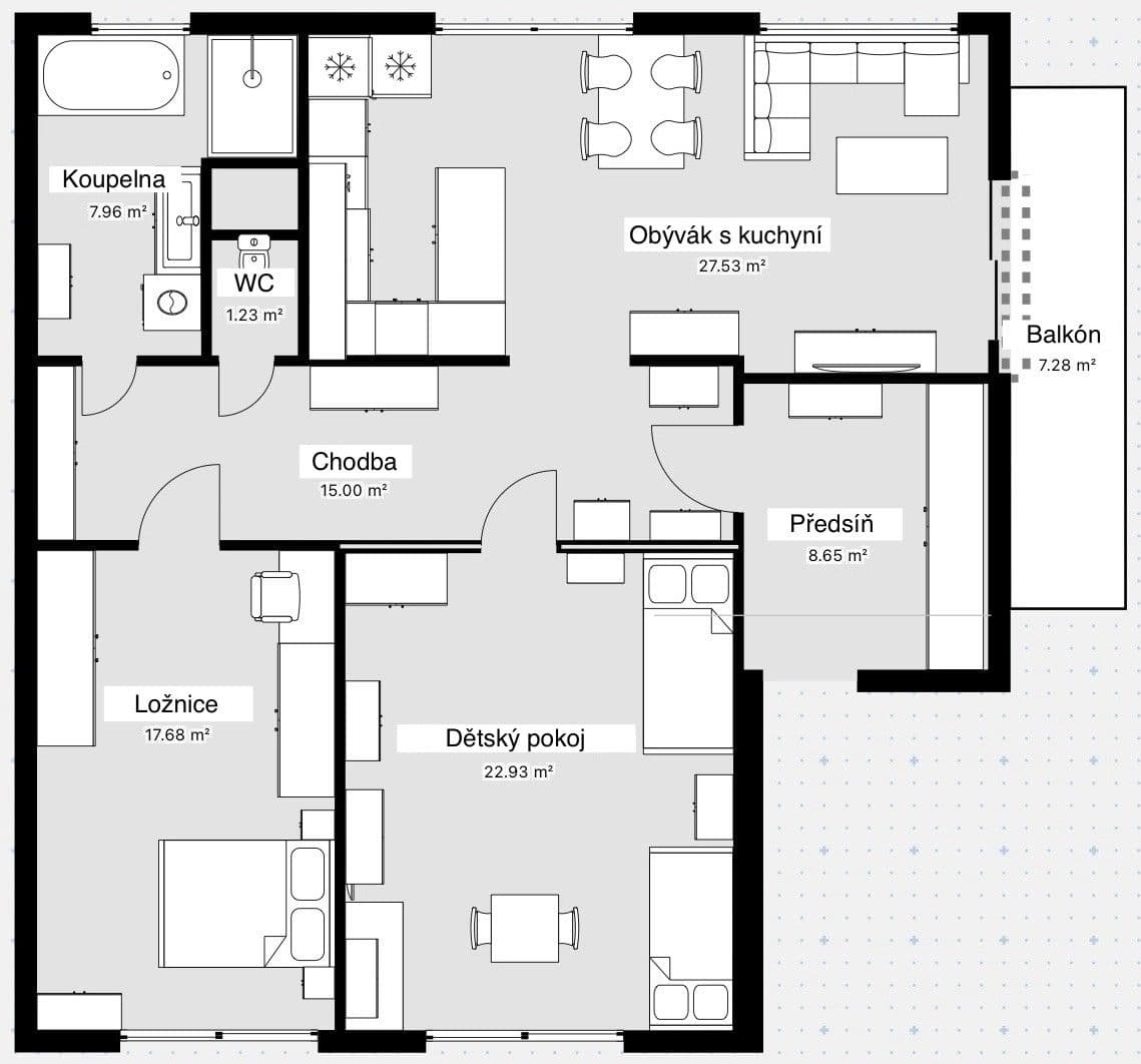 2 bedroom with open-plan kitchen flat for sale, 101 m², Adamovská, Trutnov, Královéhradecký Region 2 bedroom with open-plan kitchen flat for sale, 101 m², Adamovská, Trutnov, Královéhradecký Region
